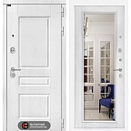 Белая входная дверь Версаль с зеркалом фацет