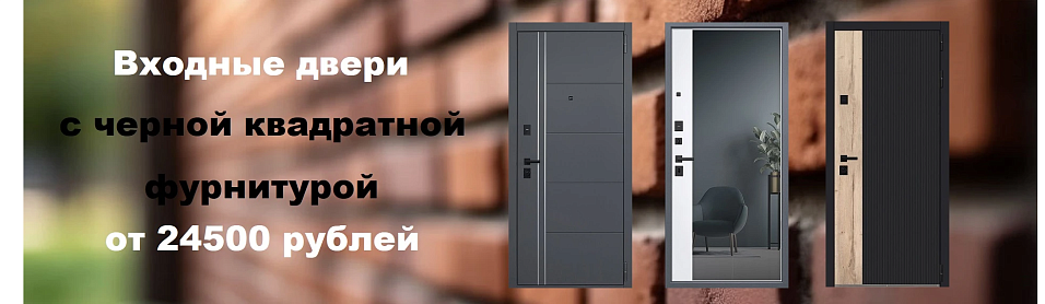Двери с черной квадратной фурнитурой